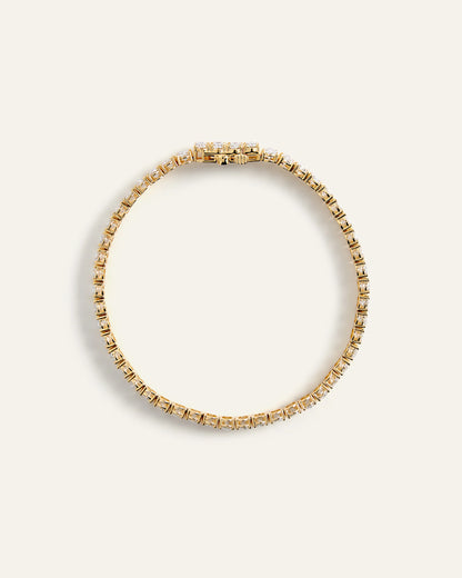 14K Gold Lab Grown Diamond North-South Oval Tennis Bracelet - 10ctw - 6.5" / Yellow Gold