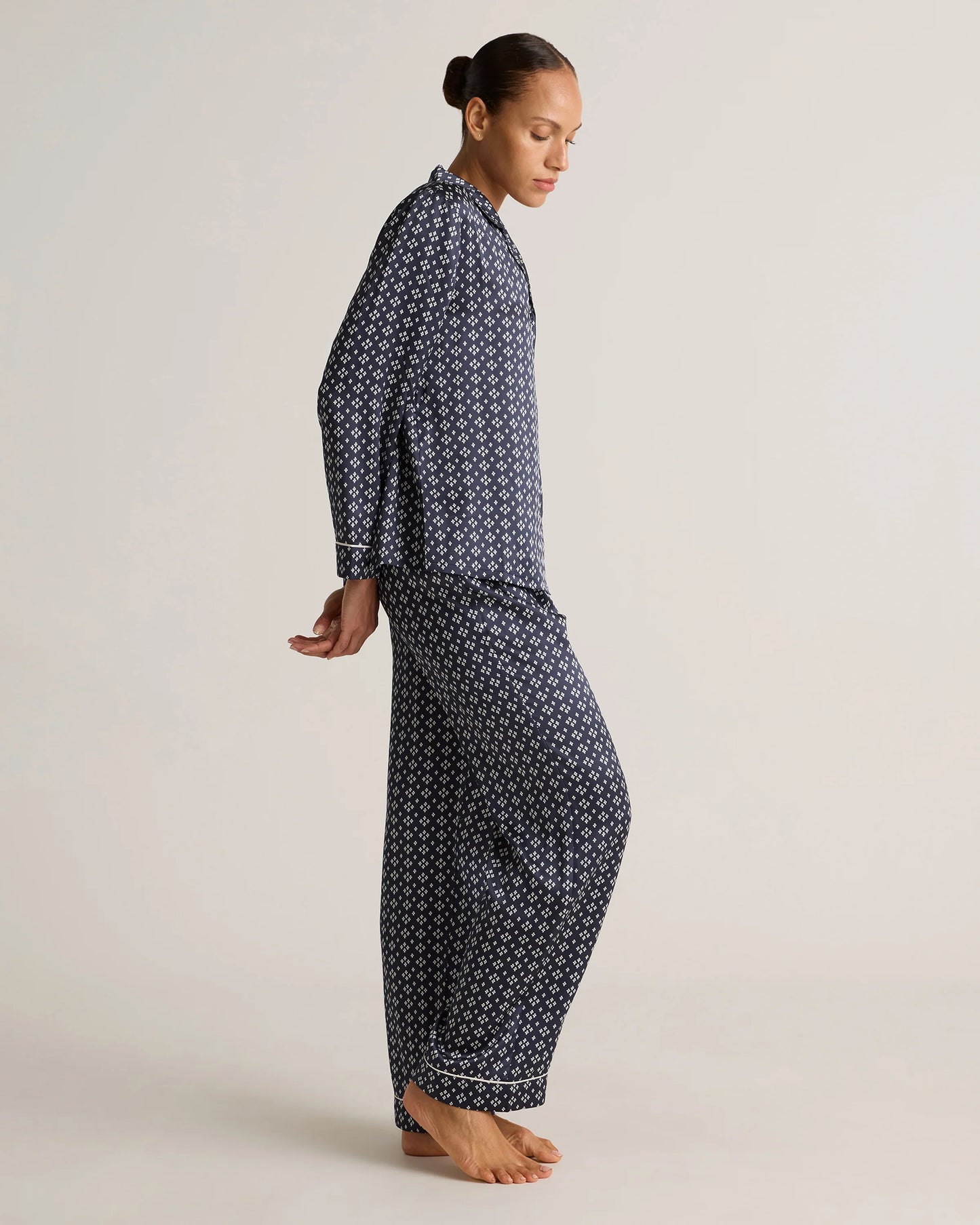 100% Washable Silk Satin Pajama Pant - XS / Toasted Almond