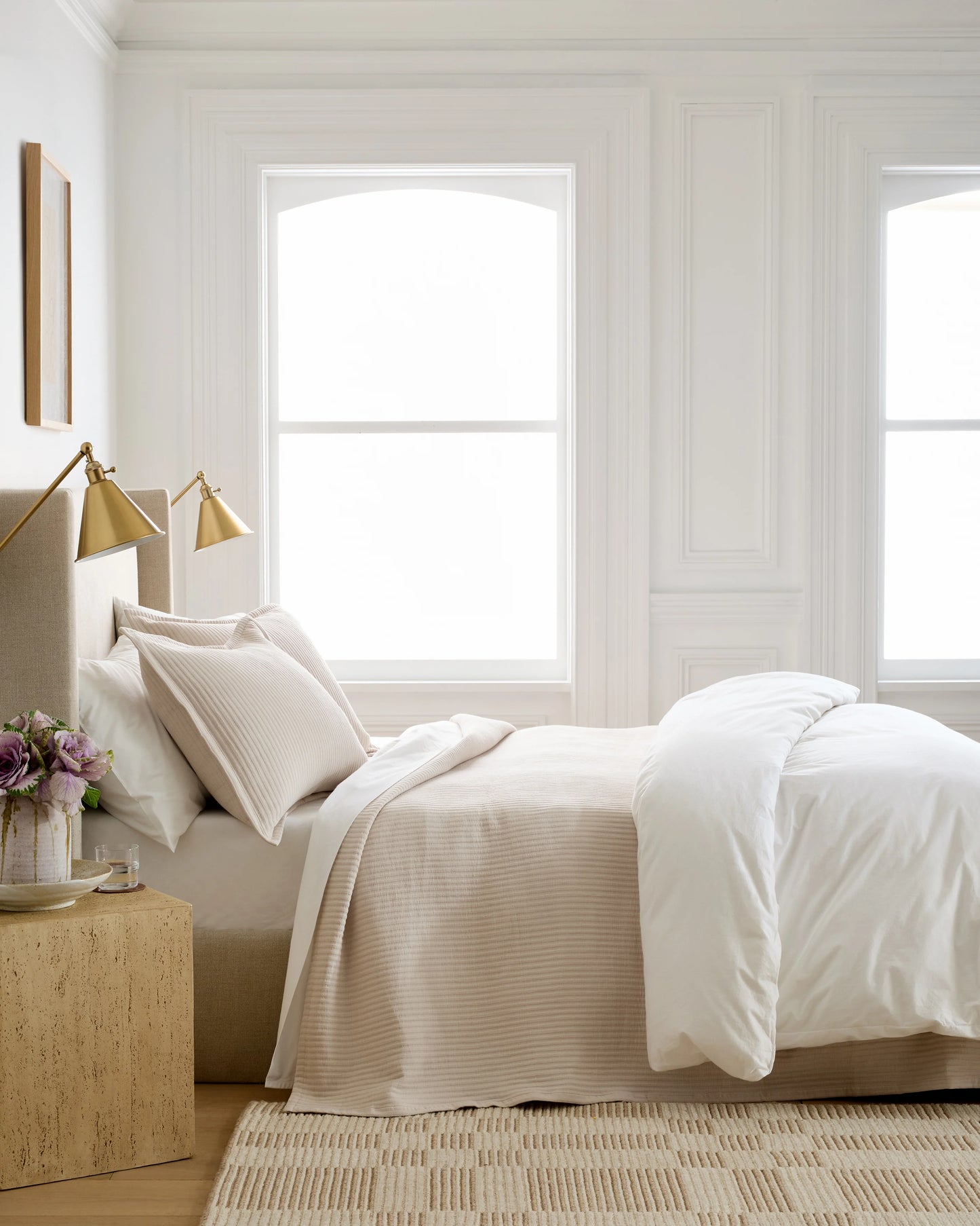 Organic Cotton Matelasse Coverlet Set - Twin / Sand