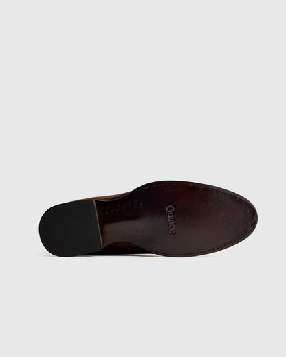 Crafted Leather Western Zip Boot - 7 / Dark Chocolate