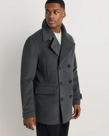 Wool Cashmere Peacoat - XS / Heather Charcoal
