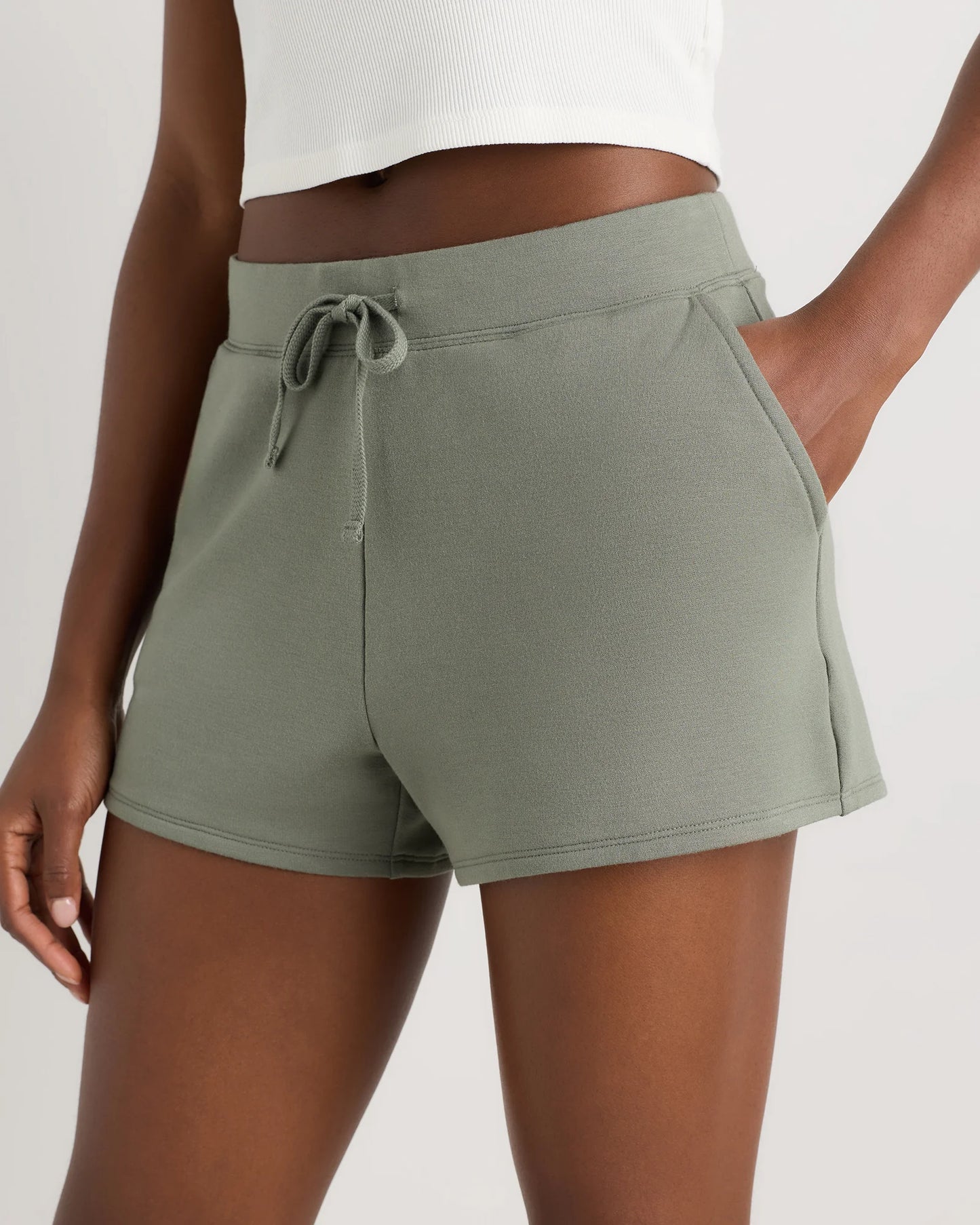 SuperSoft Fleece Shorts - XS / Smoked Thyme Green