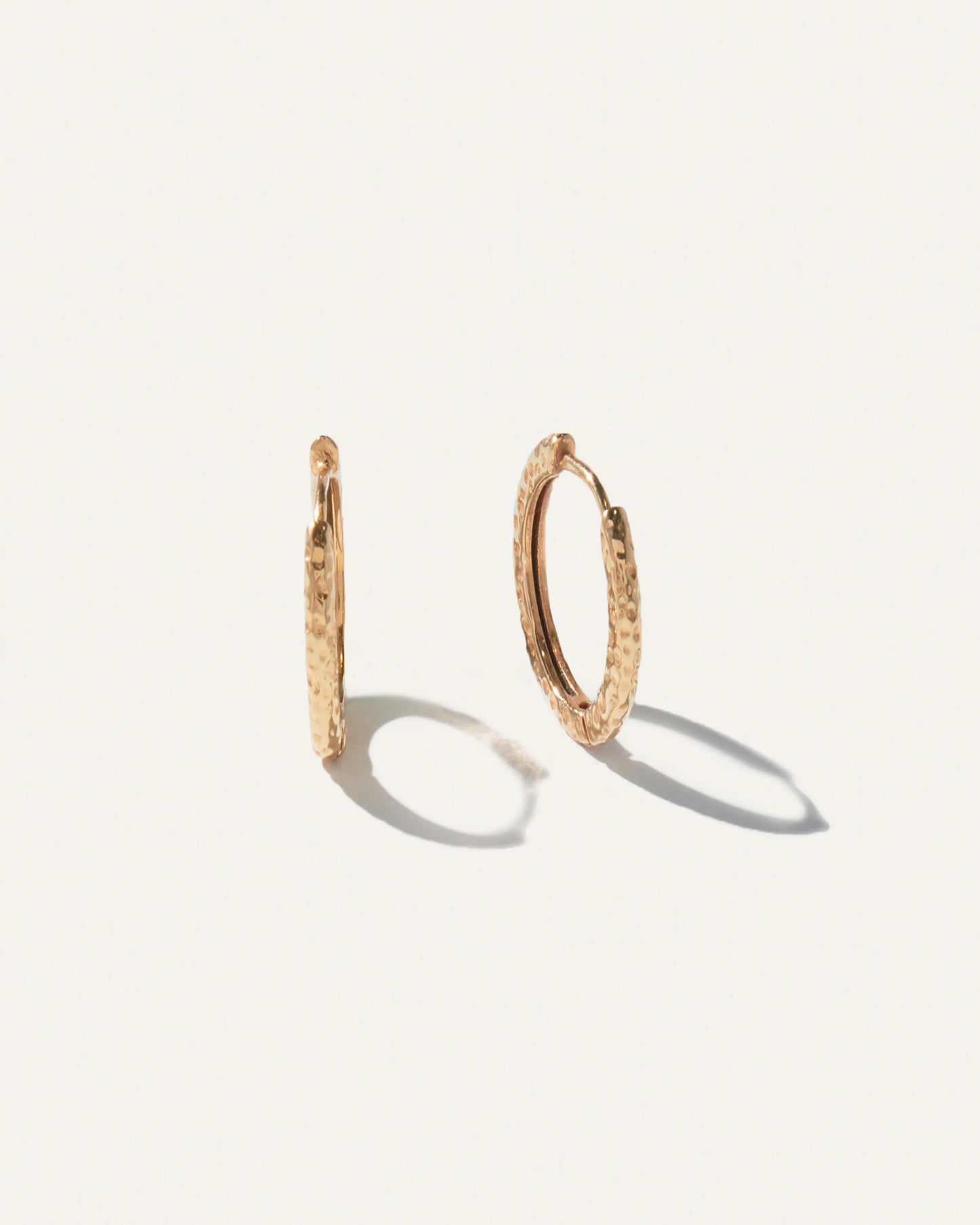 Hammered Nina Medium Hoops - One Size / Gold Vermeil