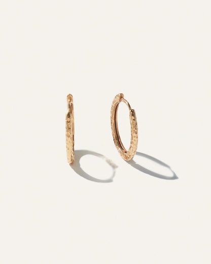 Hammered Nina Medium Hoops - One Size / Gold Vermeil