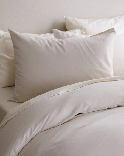 Mongolian Cashmere Cotton Duvet Cover Set - Twin / Natural