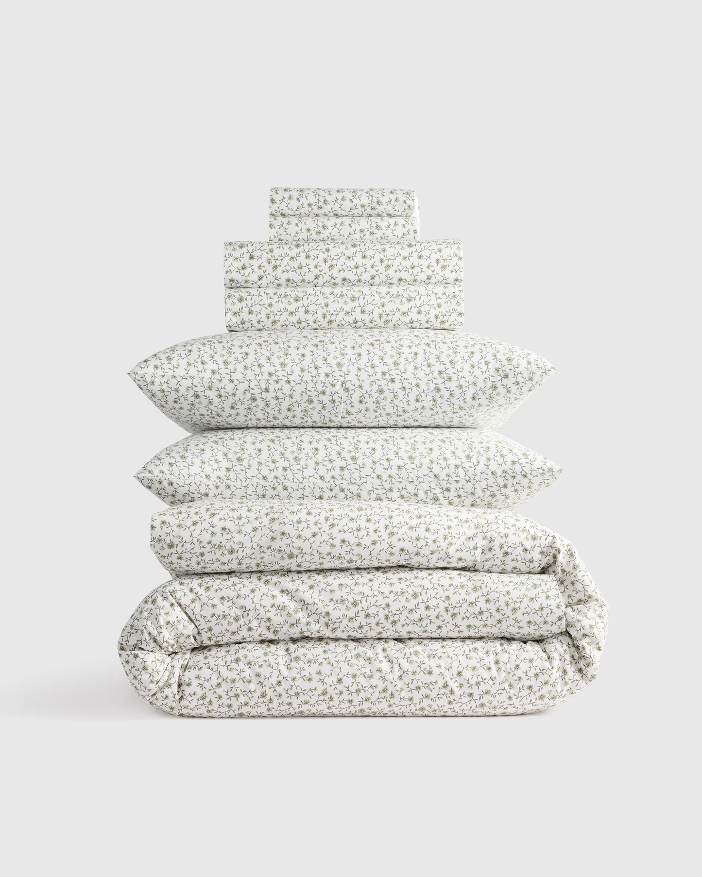 Organic Crisp Percale Deluxe Bedding Bundle - Twin / White