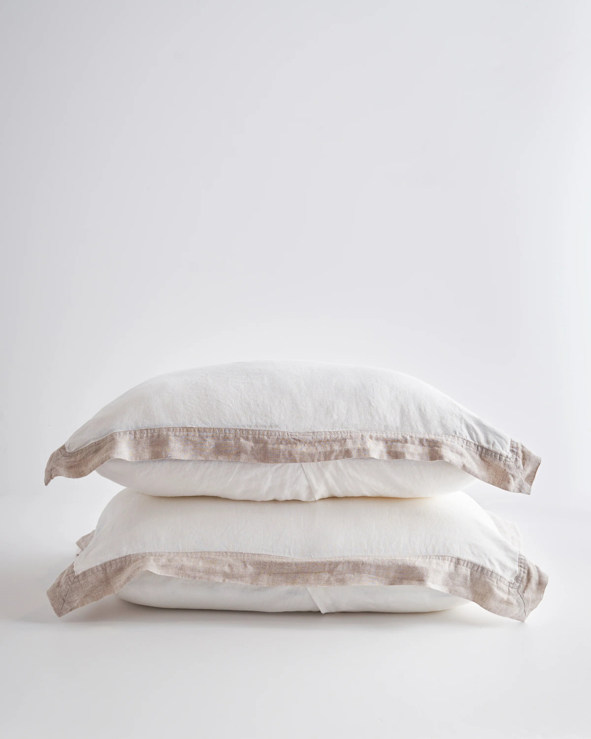 European Linen Bordered Sham Set - Standard / Bordered Flax