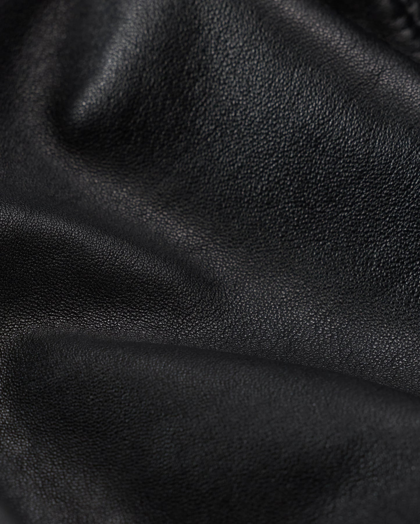 Shearling Collar Leather Flight Jacket - S / True Black