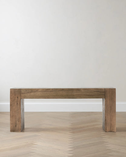 Reclaimed Oak Waterfall Console Table - One Size / Weathered Oak