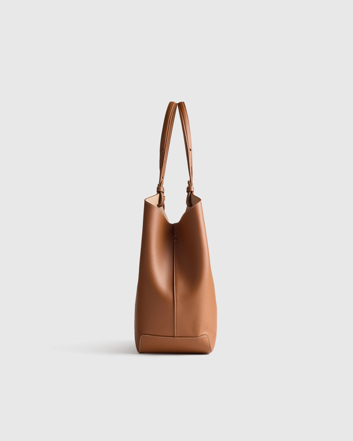 Italian Leather Trapeze Tote - One Size / Dark Brown