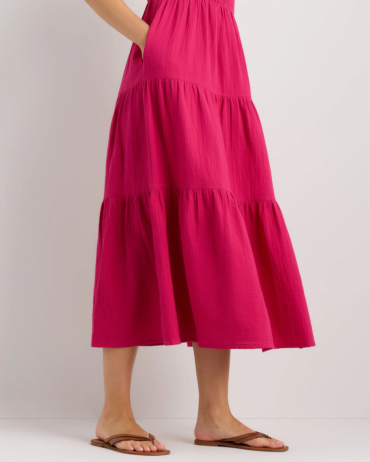 100% Organic Cotton Gauze Smocked Sleeveless Maxi Dress - XS / Blue Gingham