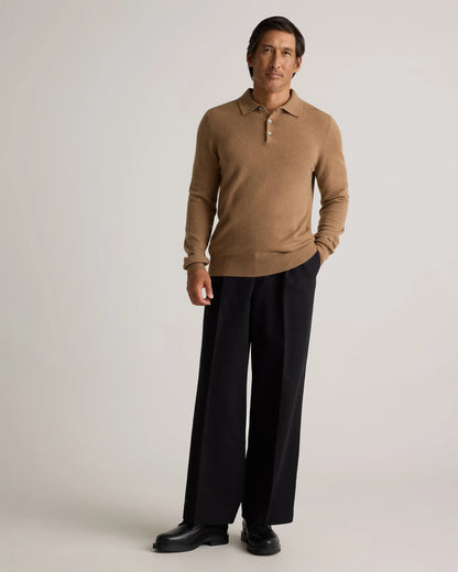 Mongolian Cashmere Polo Sweater - S / True Navy