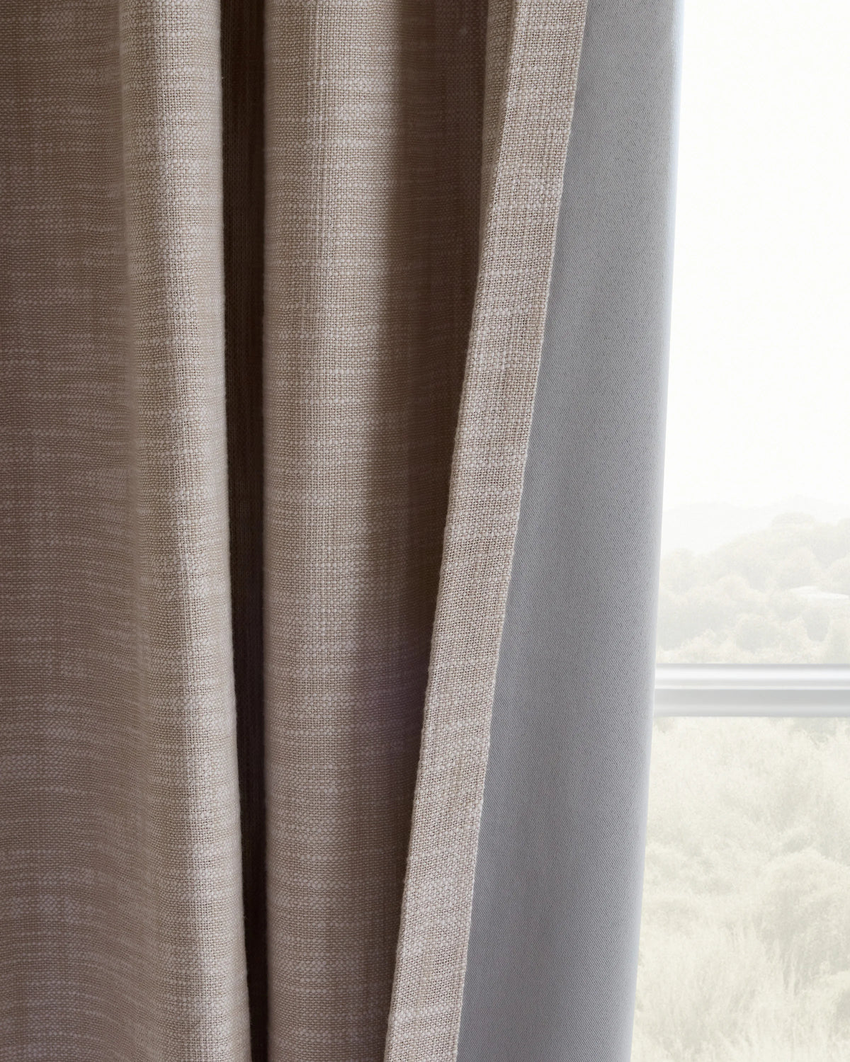 Textured Cotton Room Darkening Curtain - 48x84 / Ivory