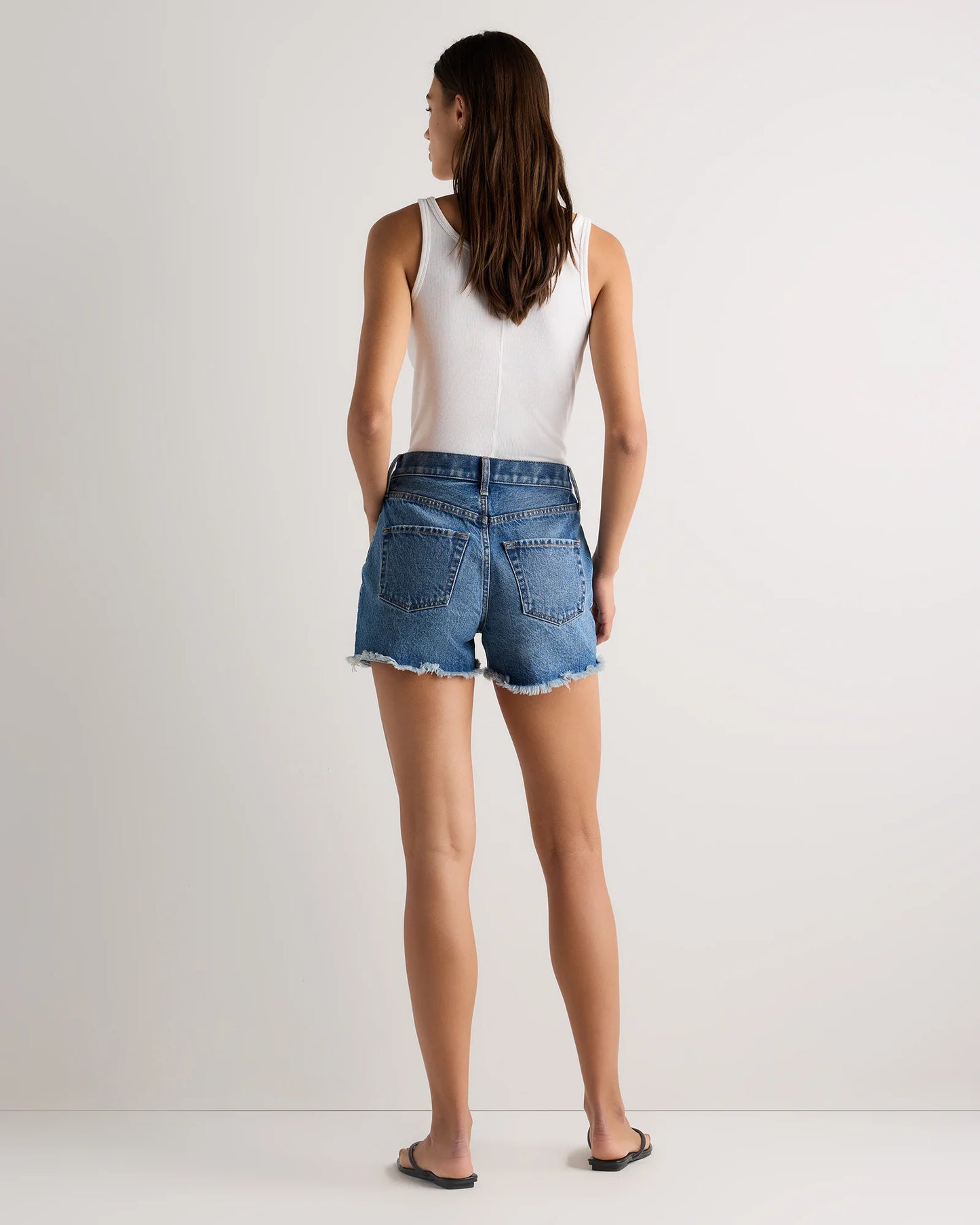 Bella Rigid Cut Off Shorts - 24 / Powder Blue Distressed Fray