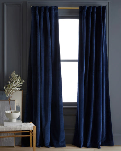 Cotton Velvet True Blackout Curtain - 48x84 / Ivory