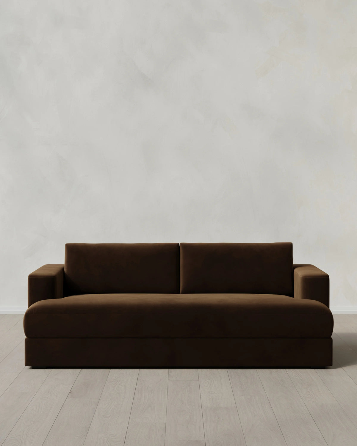 Sierra Curved Arm Sofa in Performance Velvet - 7ft / Sable