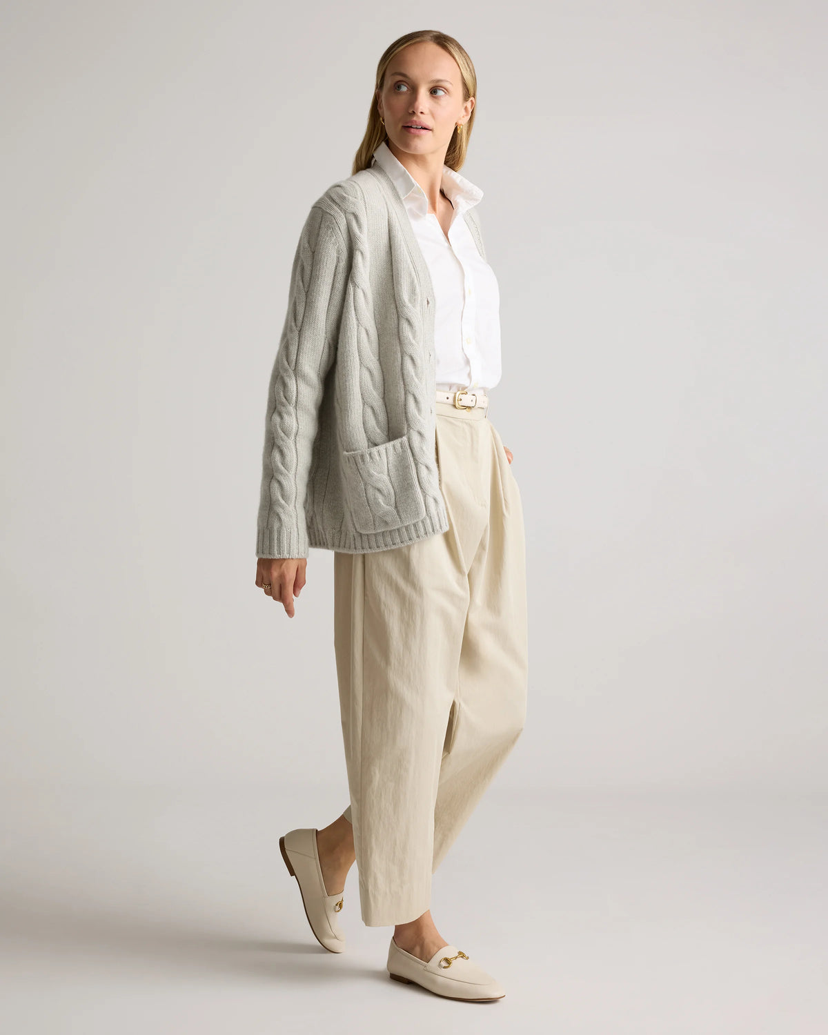 Luxe Baby Cashmere Cable Cardigan - XS / Pearled Ivory