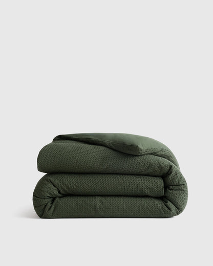 Organic Luxe Honeycomb Duvet Cover - Twin / Mineral