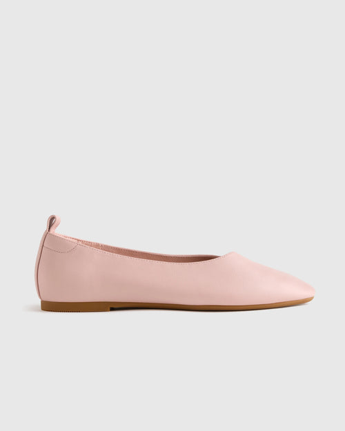 Italian Leather Glove Ballet Flat - 5 / Shell Pink