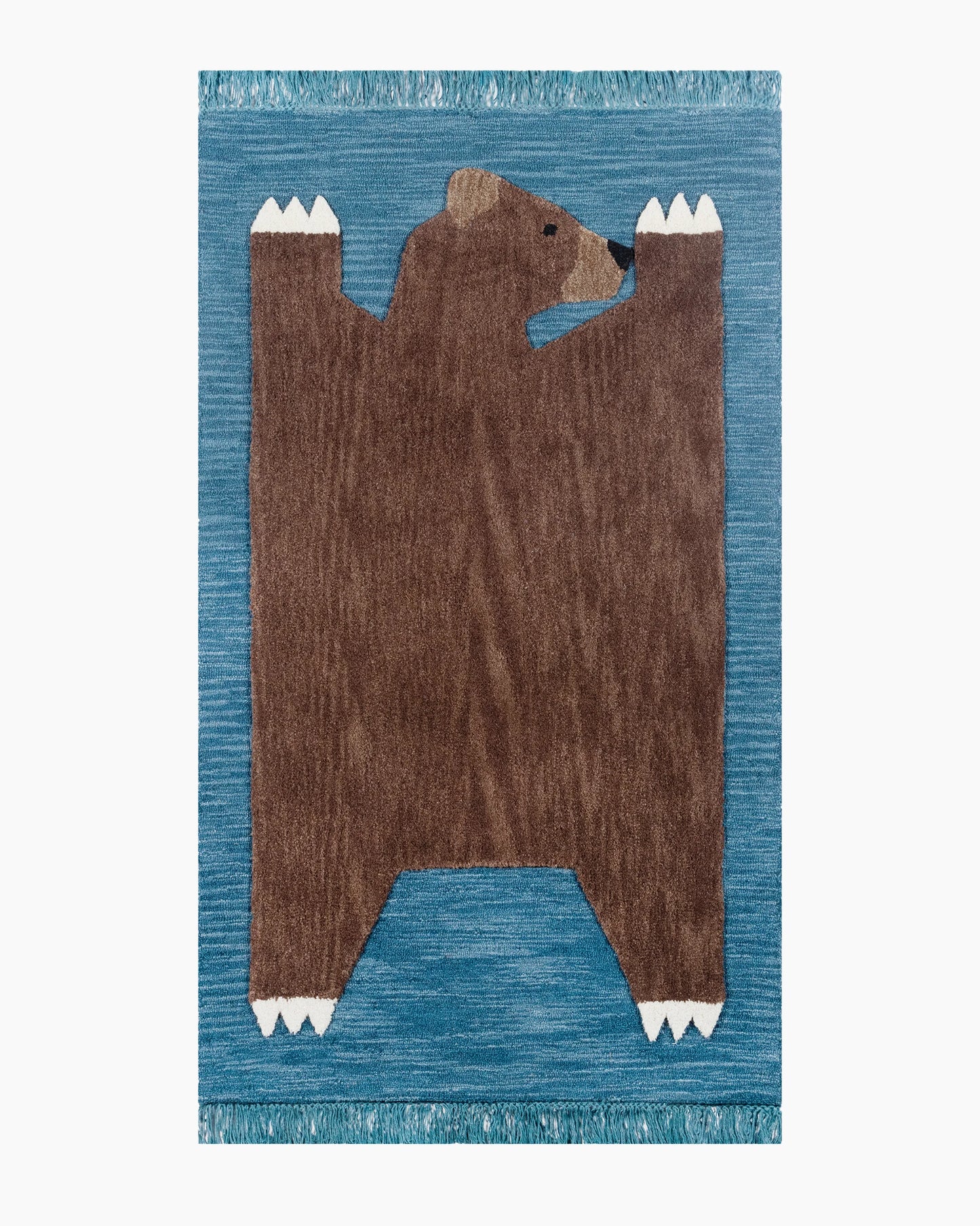 Playful Animals Hand-Tufted Wool Rug - 3' x 5' / Bear