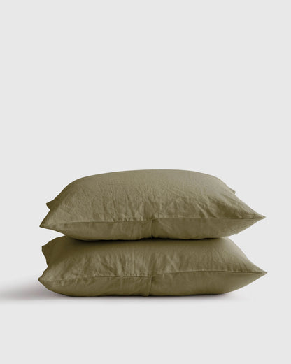 European Linen Sham Set - Standard / White