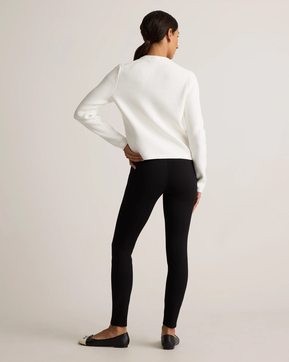 100% Organic Cotton Sweater Jacket - XS / Black/Ivory Colorblock