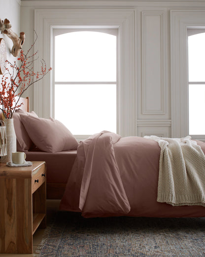 Organic Brushed Cotton Duvet Cover - Twin / Toffee