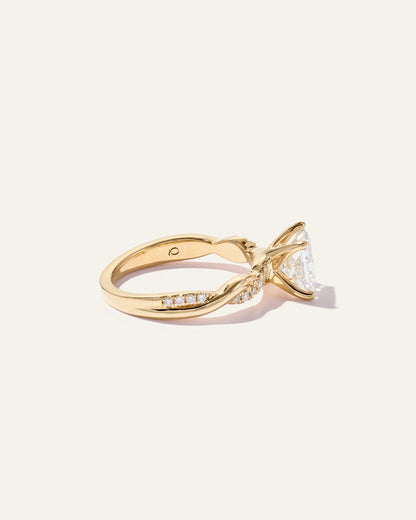 Lab Grown Diamond Princess Twisted Engagement Ring - 1.5ct - 4 / Yellow Gold