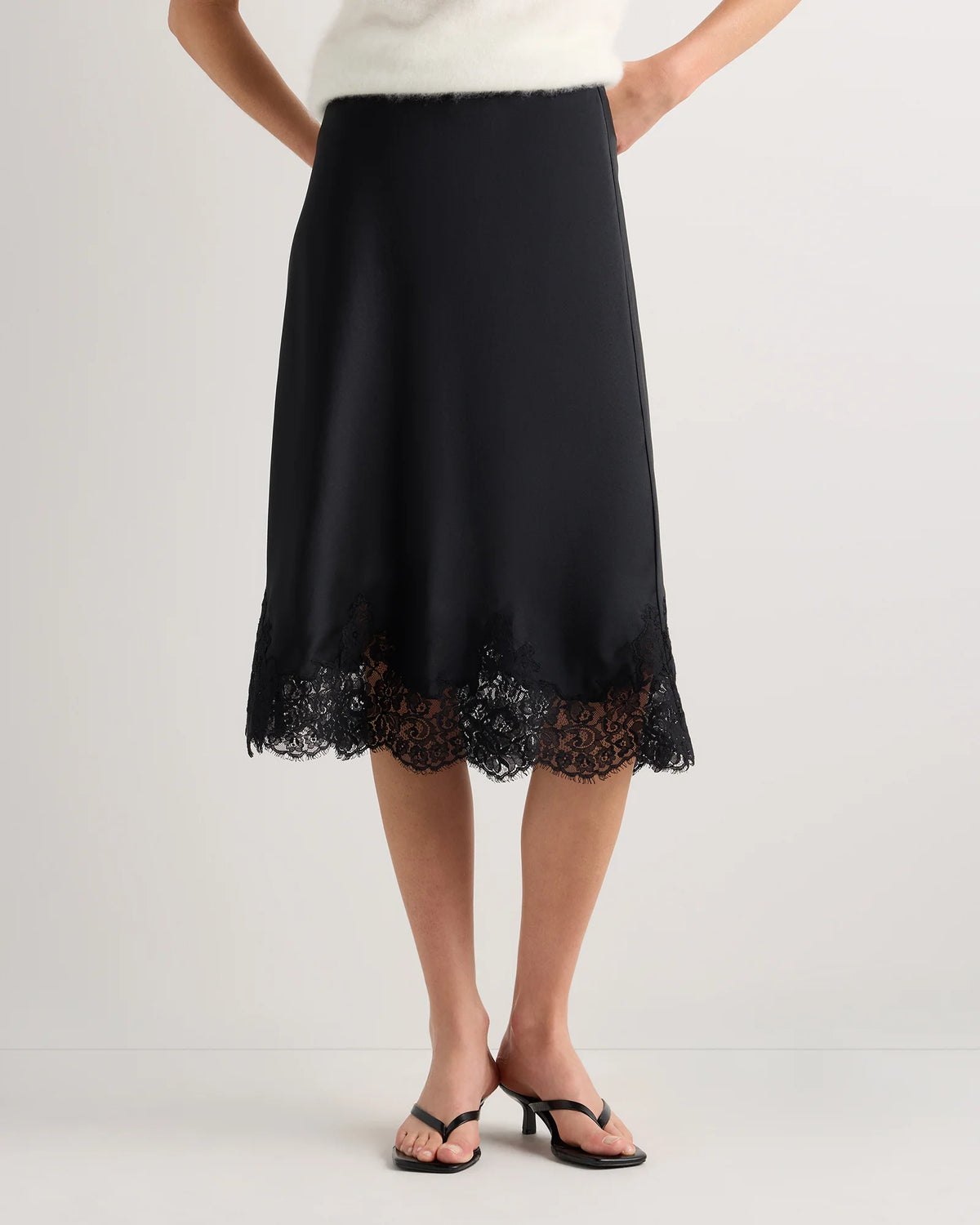 100% Washable Silk Lace Skirt - XS / Vintage Pink