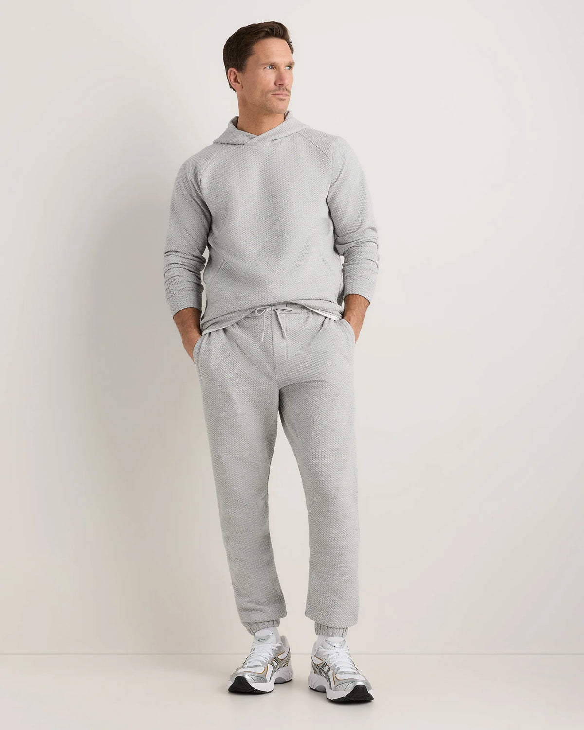 Waffle Knit Joggers - S / Heather Grey