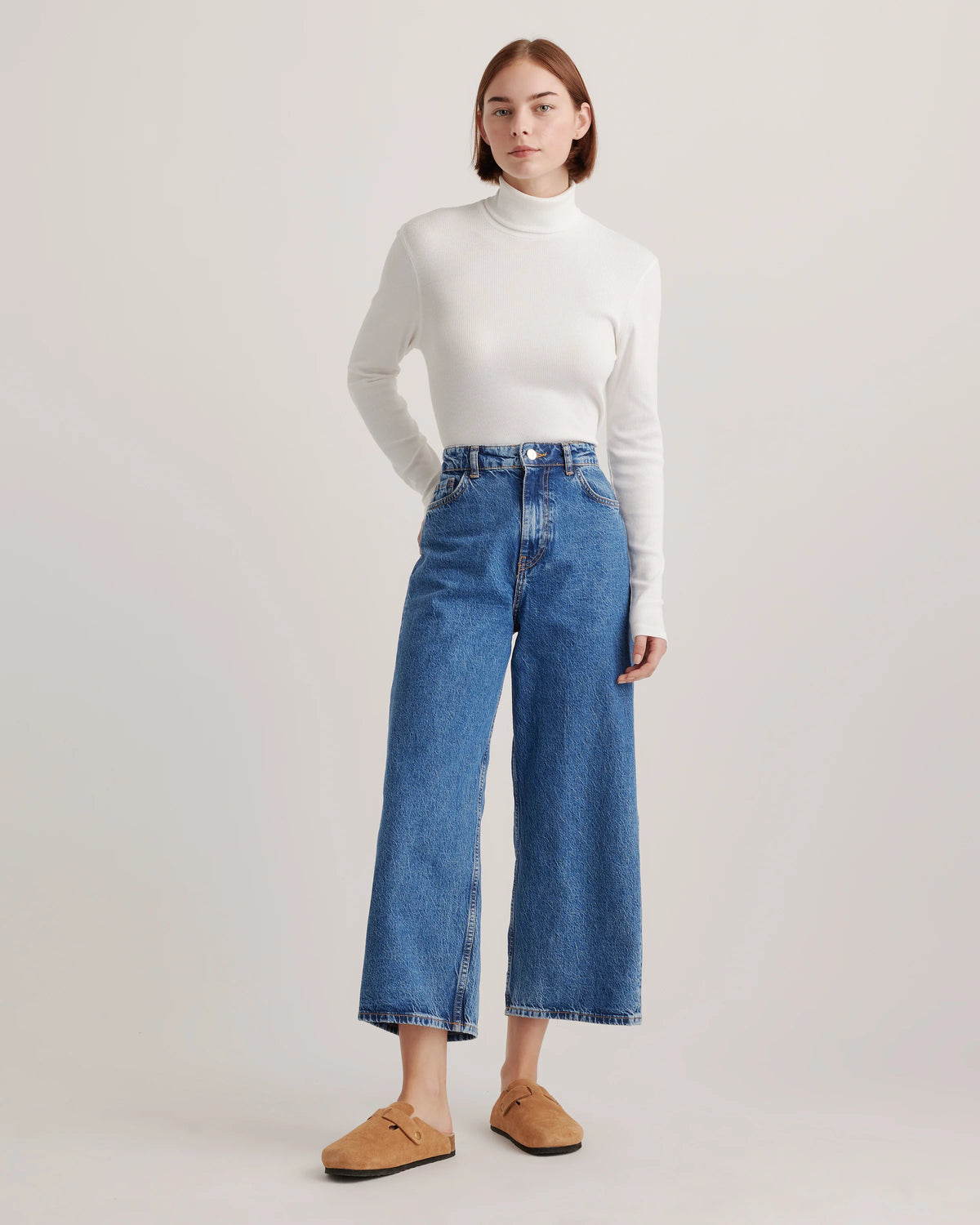 Water Repellent Suede Clog Mule - 5 / Dune
