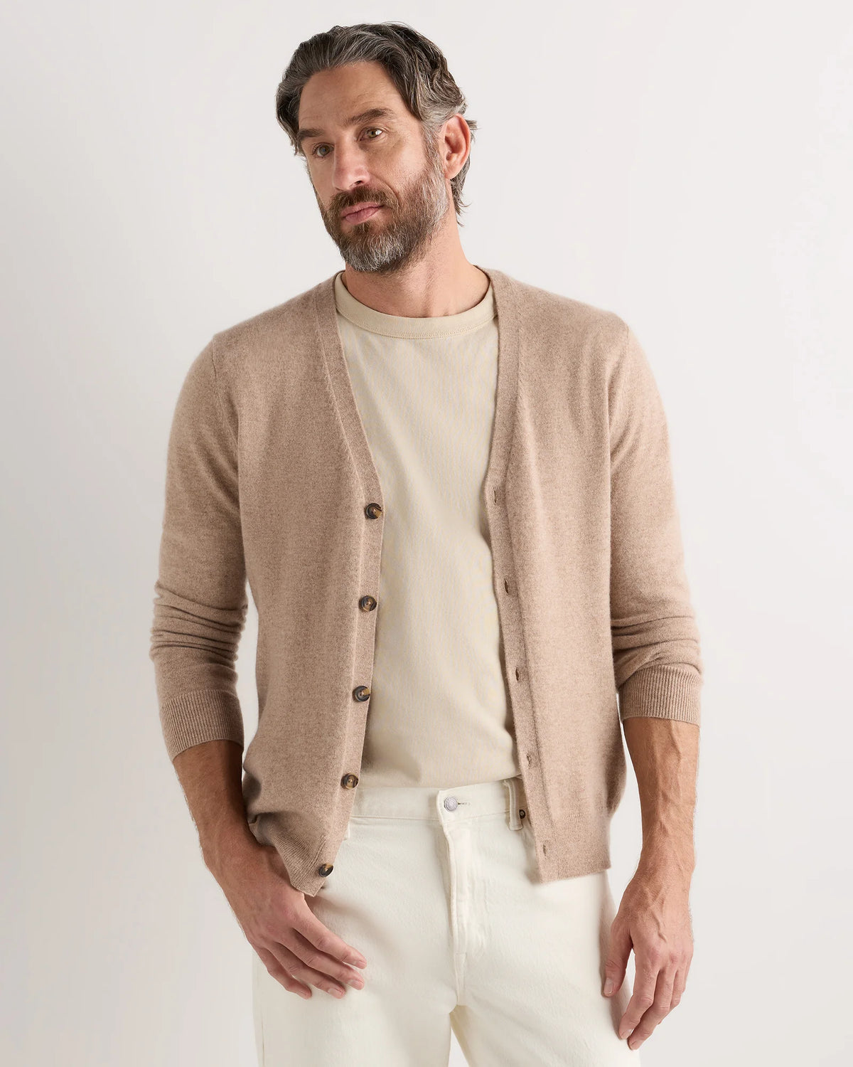 Mongolian Cashmere Cardigan Sweater - S / True Navy