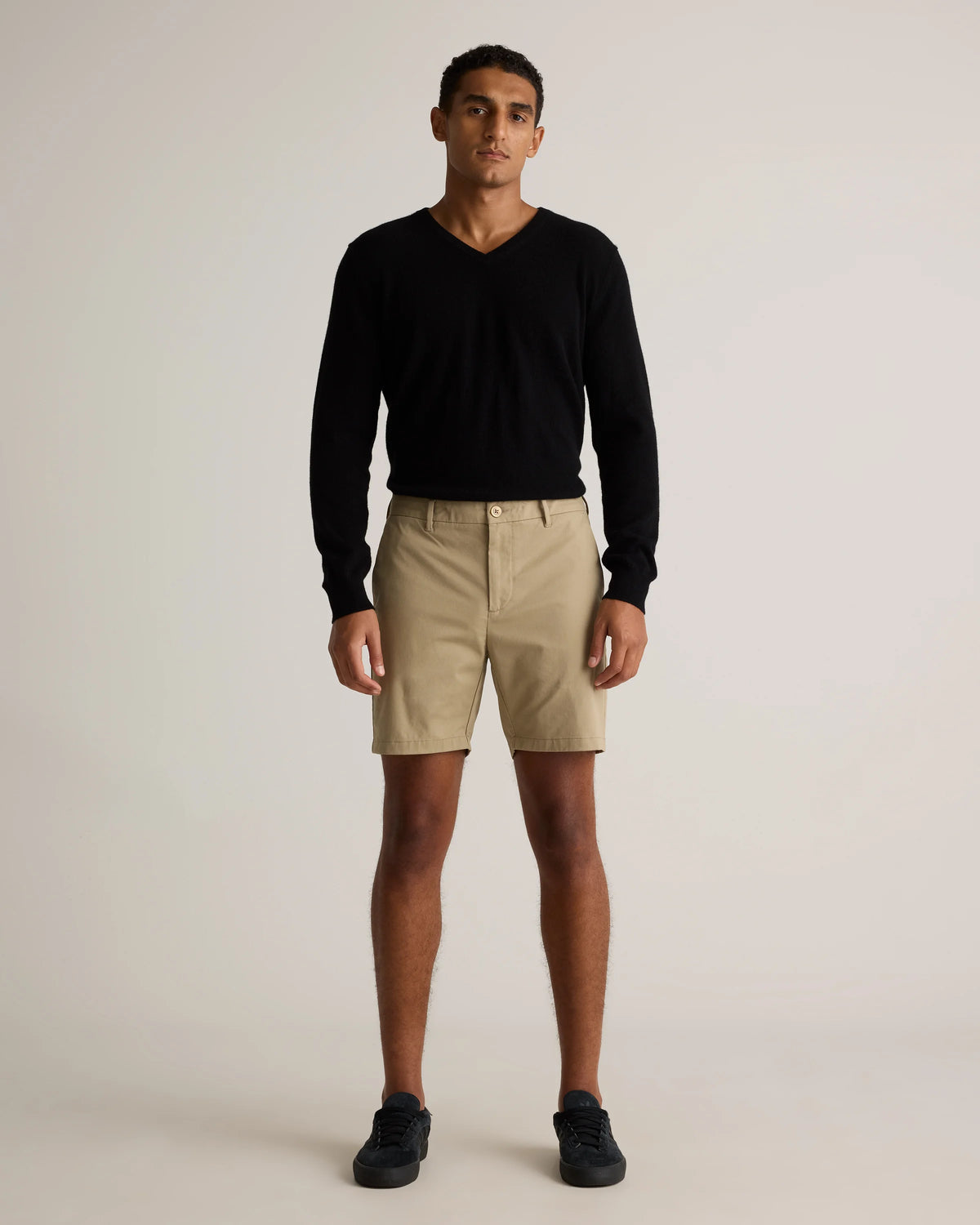 Organic Cotton Classic Stretch Chino Shorts - 7" - 30 / Stone