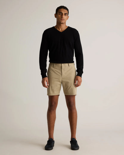Organic Cotton Classic Stretch Chino Shorts - 7" - 30 / Stone