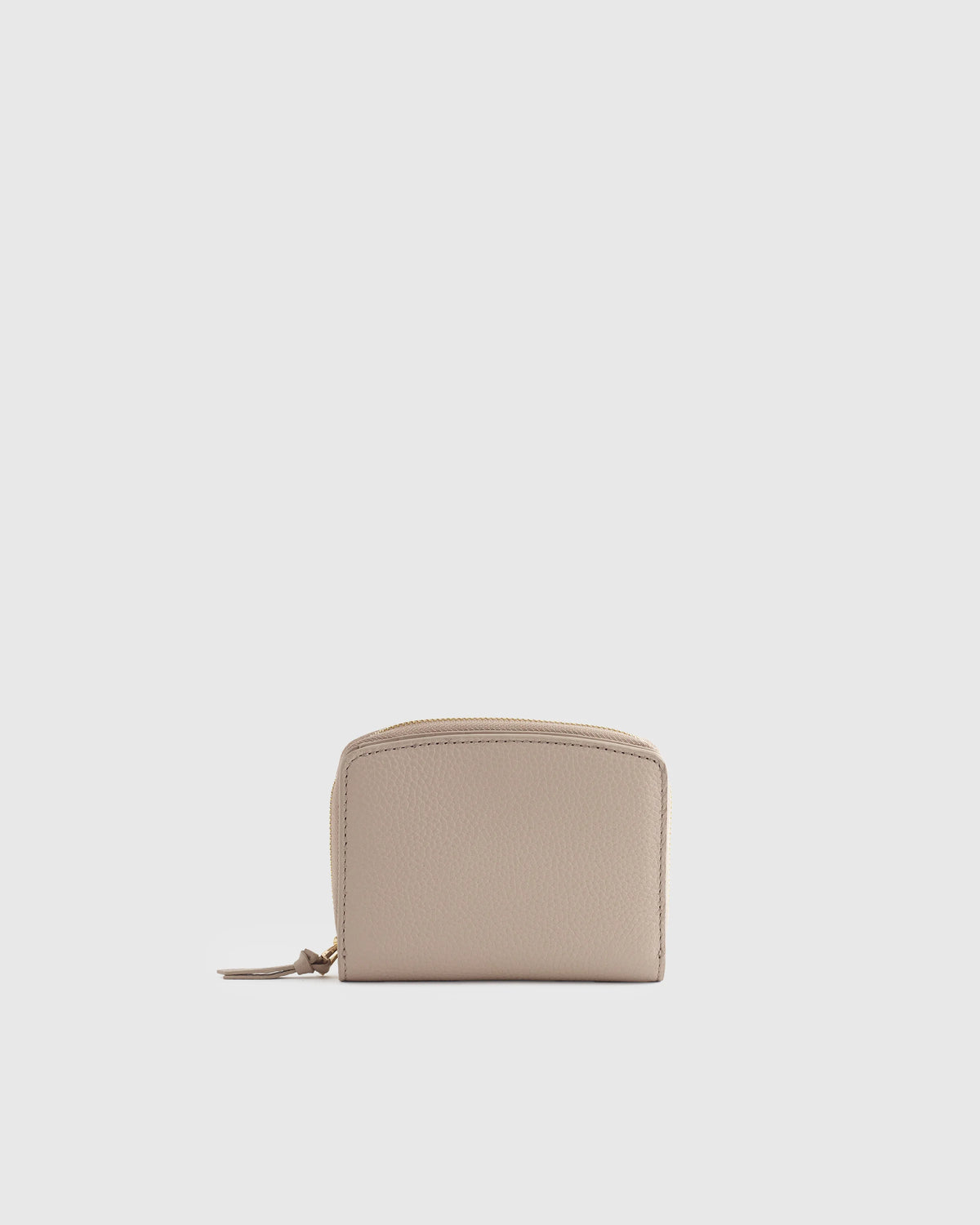 Italian Pebbled Leather Compact Wallet - One Size / Cognac