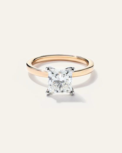 Lab Grown Diamond Princess Comfort Fit Engagement Ring - 2ct - 4 / Yellow Gold