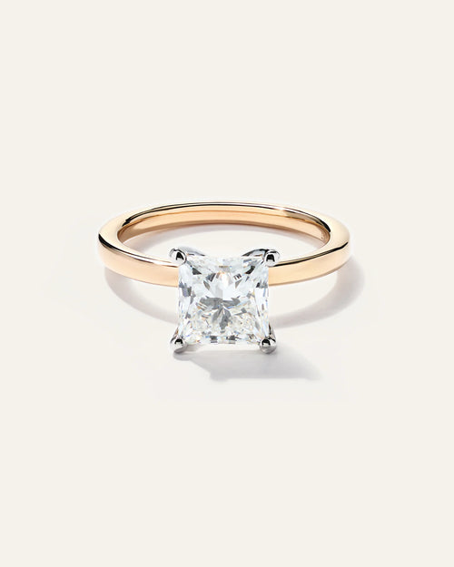 Lab Grown Diamond Princess Comfort Fit Engagement Ring - 2ct - 4 / Yellow Gold