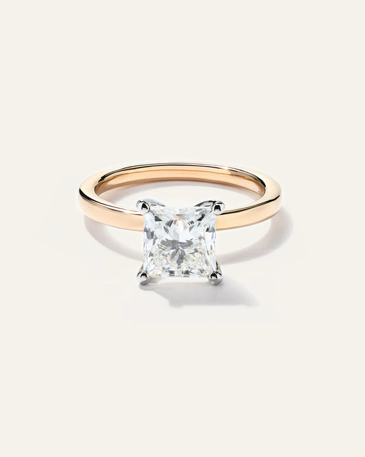 Lab Grown Diamond Princess Comfort Fit Engagement Ring - 2ct - 4 / Yellow Gold