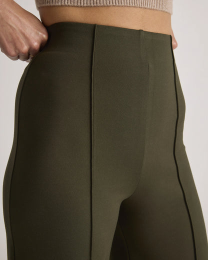Ultra-Stretch Ponte Super Wide Leg Ankle Pants - XS / Olive