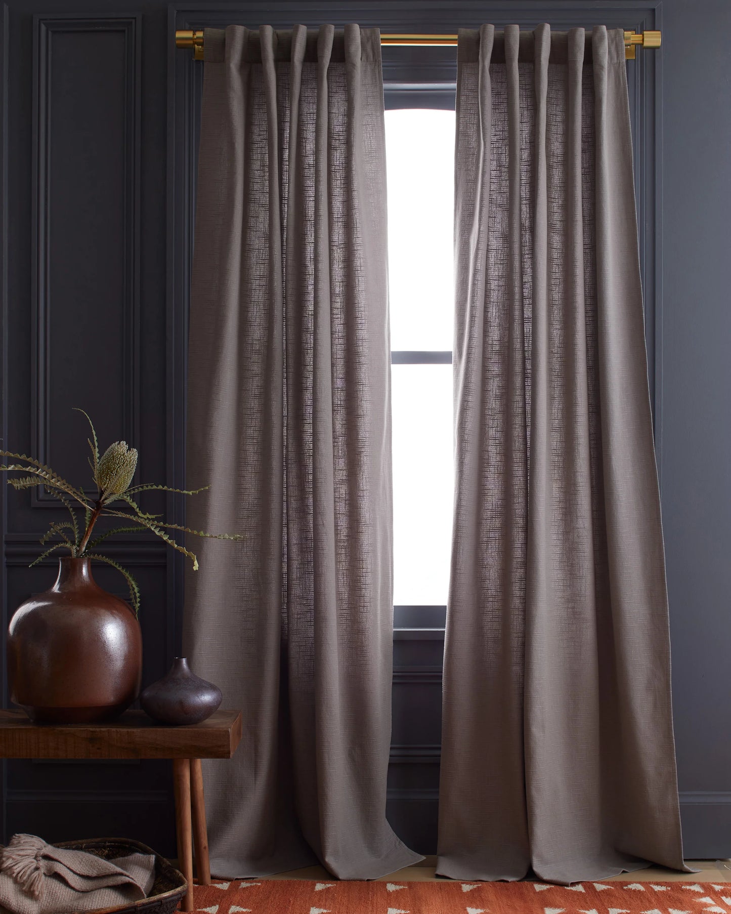 Cotton Slub Curtain - Single Panel - 48x84 / White
