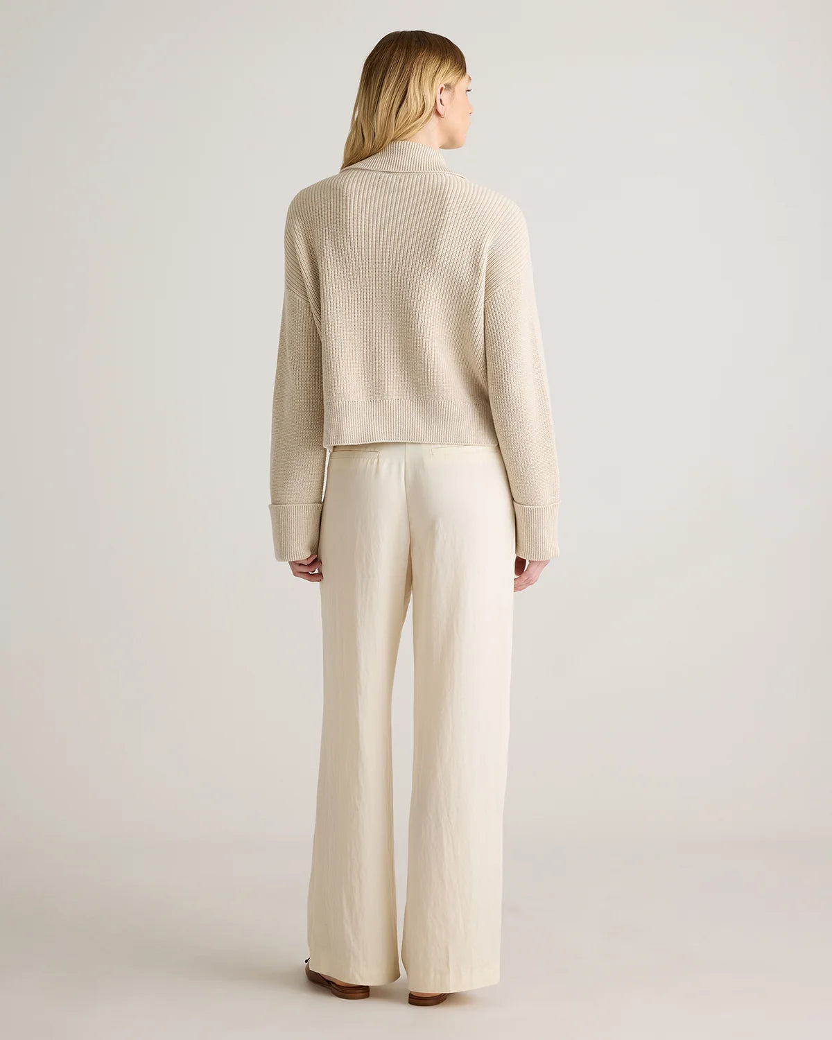 100% Organic Cotton Fisherman Collared Cardigan - XS / Heather Dove Grey