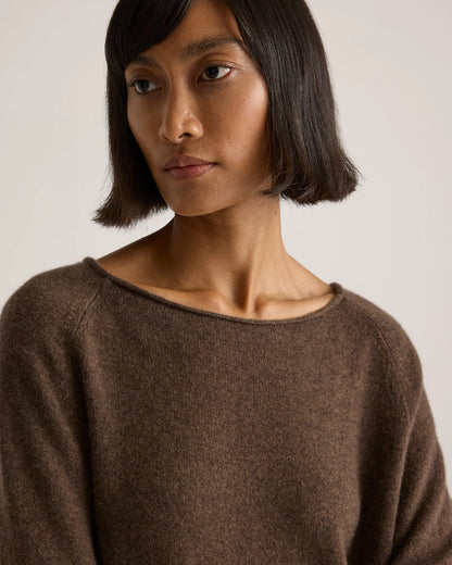Mongolian Cashmere Boatneck Sweater - XS / Black