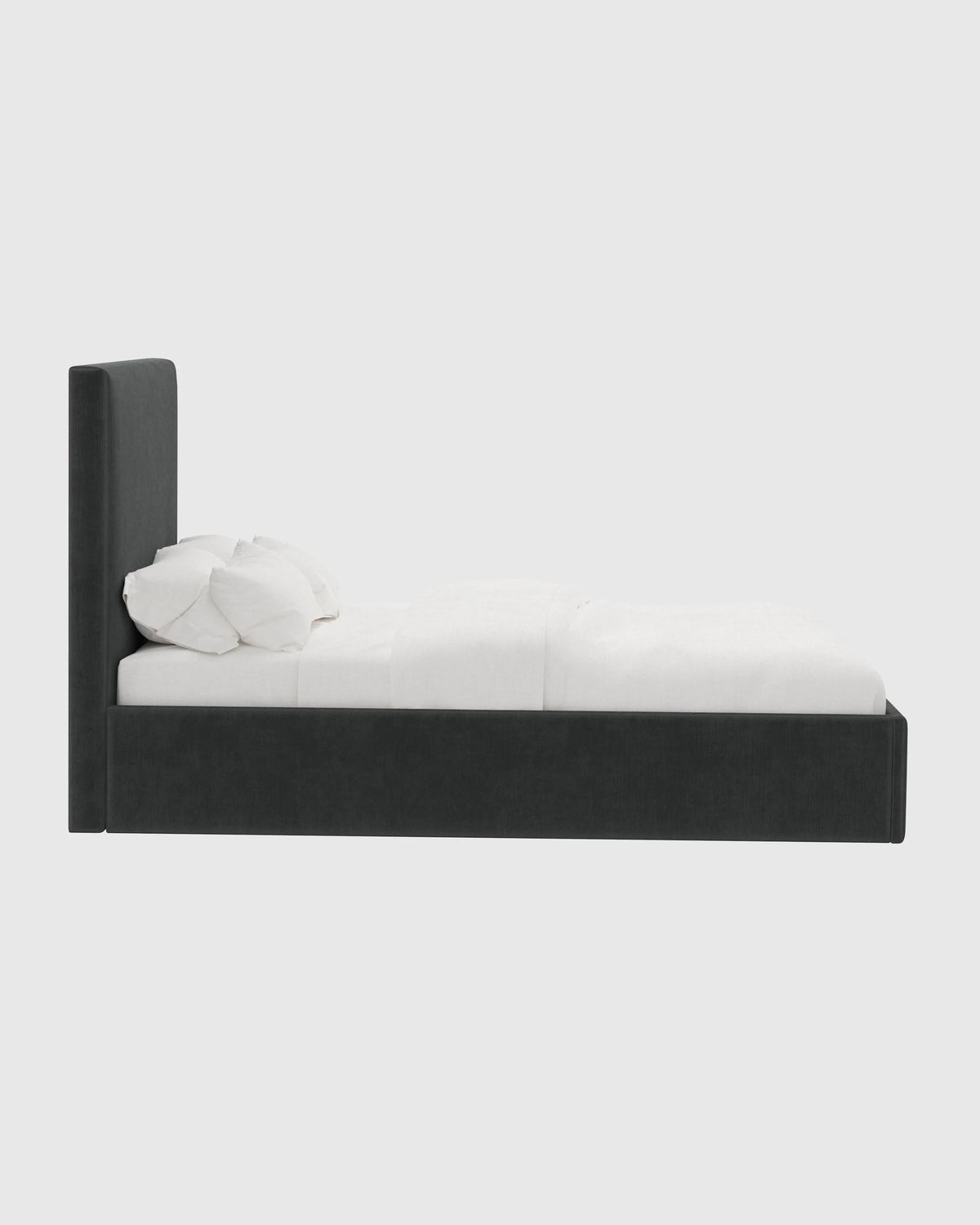 Square Bed in Performance Velvet - Full / Butterscotch