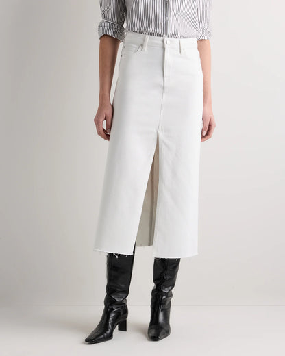 Stretch Denim 5-Pocket Midi Skirt - 24 / Obsidian Blue