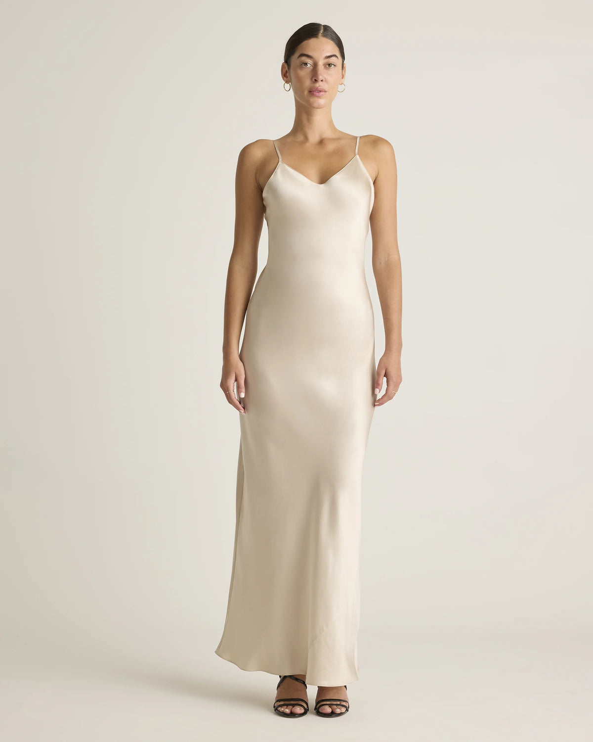 100% Washable Silk Maxi Slip Dress - XS / Cordovan Red Hibiscus