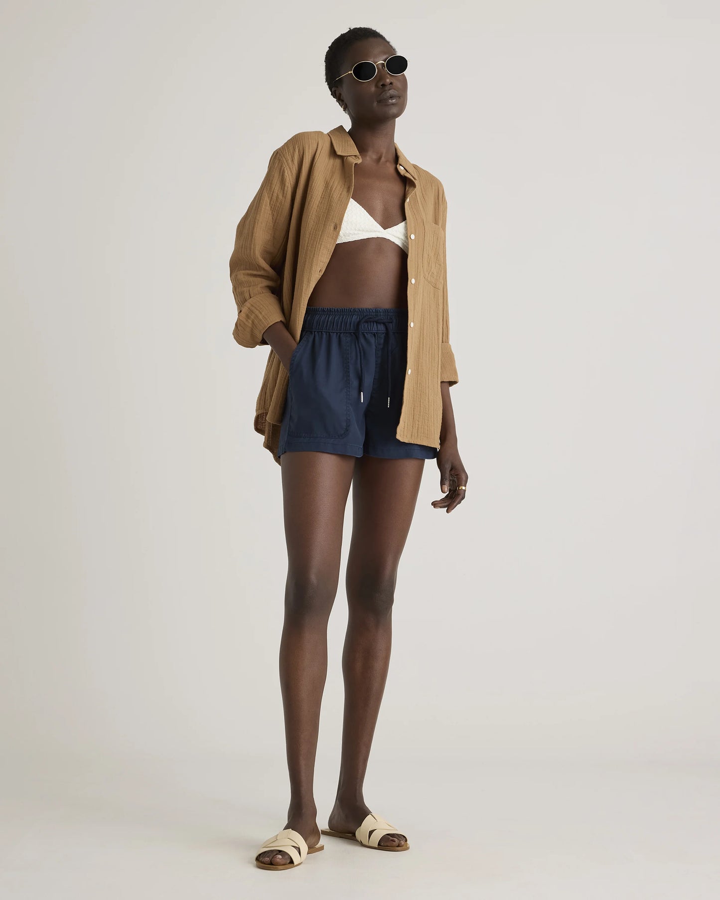 Vintage Wash Tencel Utility Shorts - XS / Moonstone Blue