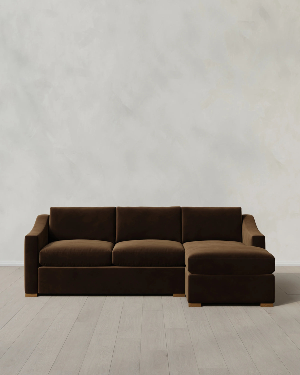 Hollis Slope Arm Chaise Sectional in Performance Velvet - 104" Right Arm / Spruce