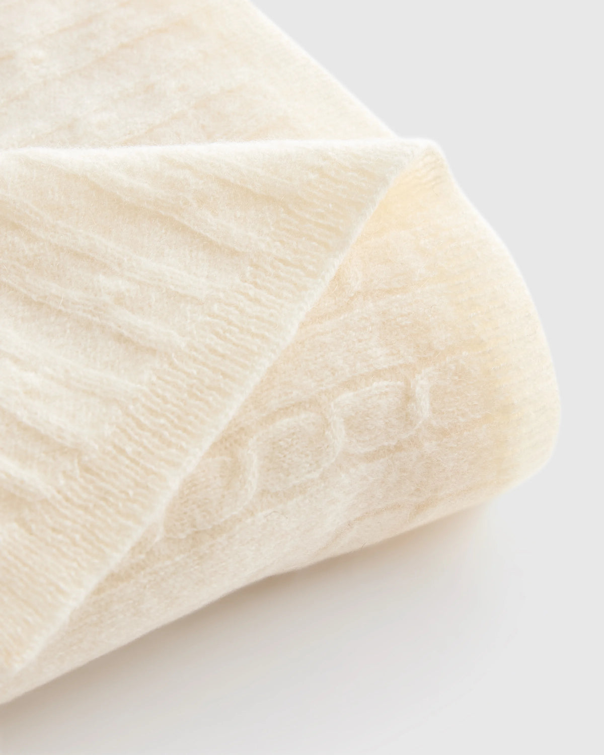 Mongolian Cashmere Cable Knit Baby Blanket - One Size / Teak