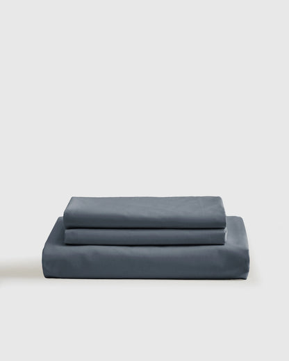 Organic Crisp Percale Fitted Sheet Set - Twin / Espresso