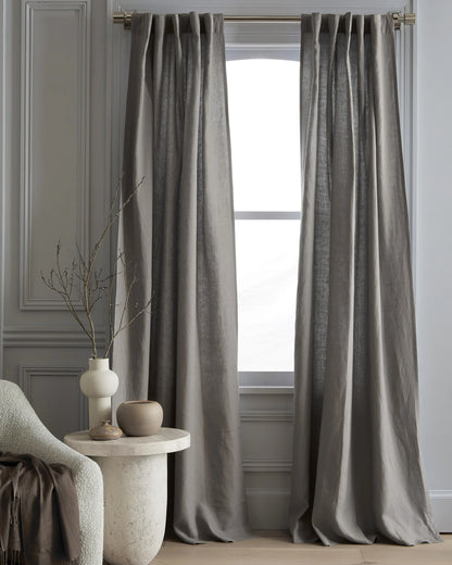 European Linen Curtain - Single Panel - 48x84 / Flax